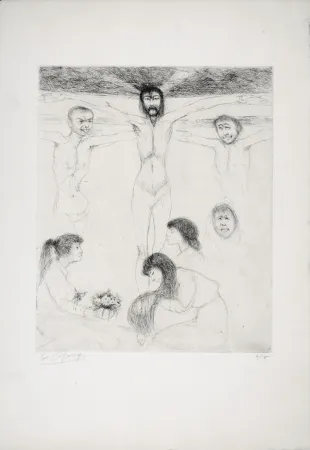 Etching Goerg - Le Christ, c. 1960s-1970s - Hand-signed!