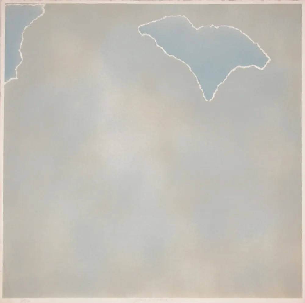 Lithograph Goode - Untitled (blue paper clouds)