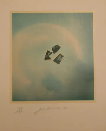 Lithograph Goode - Untitled (photo pieces on blue background)