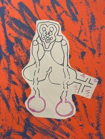 Screenprint Gordillo - Personaje asombrado