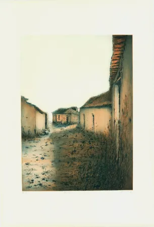 Etching And Aquatint Gortner - Portugiesische Dorfstrasse