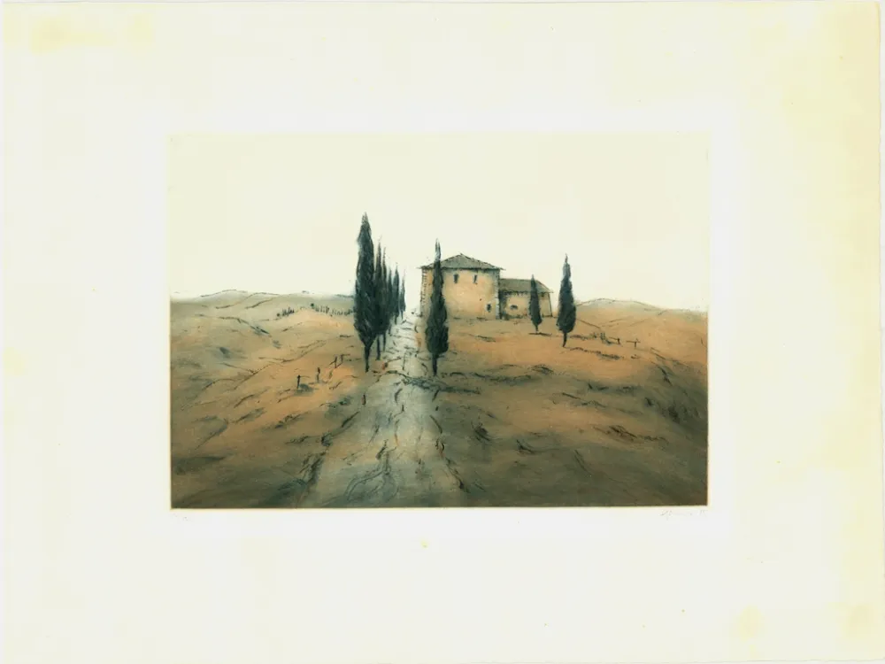 Etching And Aquatint Gortner - Toskanische Landschaft / Tuscan Landscape