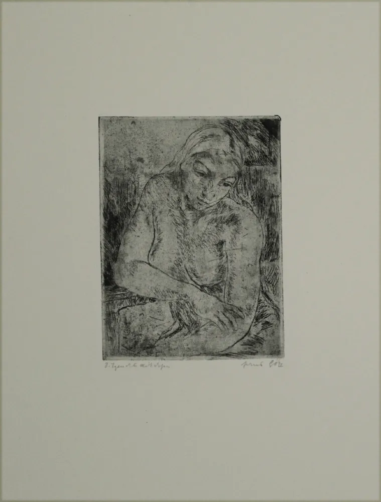 Etching Gött - Sitzendes Mädchen / Seated Girl