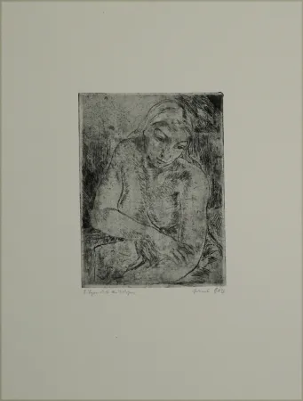 Etching Gött - Sitzendes Mädchen / Seated Girl