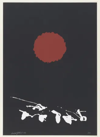 Screenprint Gottlieb - Black Ground, Red Disc