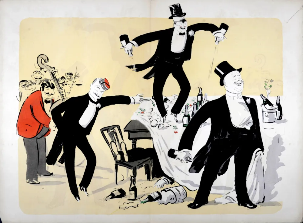 Lithograph Goursat - Fin de soirée chez Maxim's, 1901