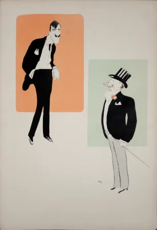 Lithograph Goursat - Leonetto Cappiello et Duc de Morny, 1901