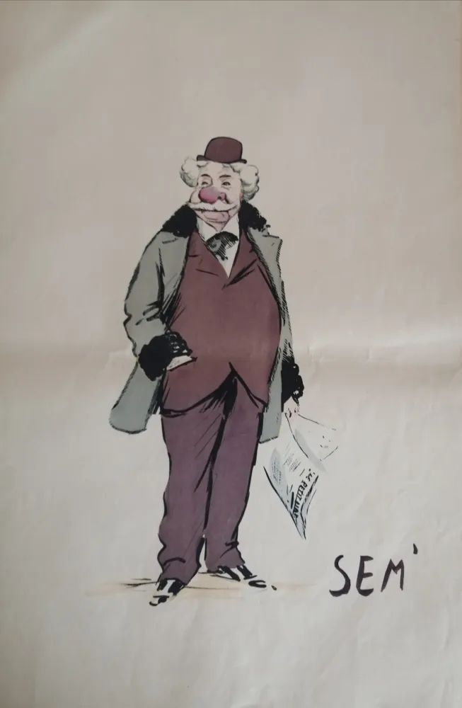 Lithograph Goursat - SEM - Caricature Album Marseillais