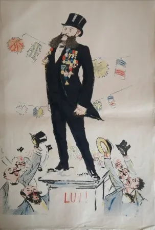 Lithograph Goursat - SEM - Caricature Album Marseillais