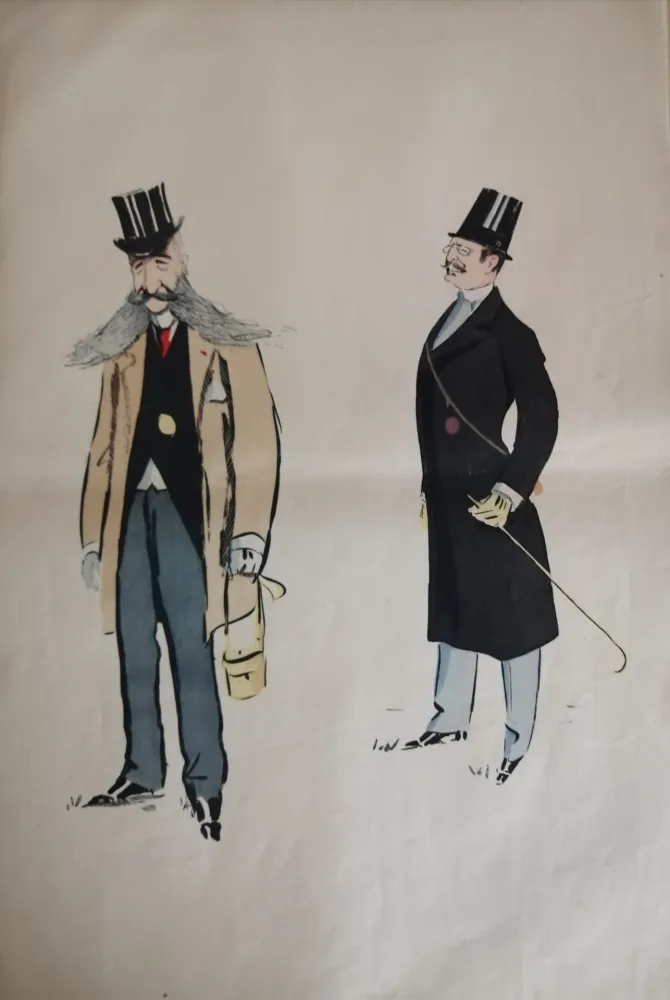 Lithograph Goursat - SEM - Caricature Album Marseillais