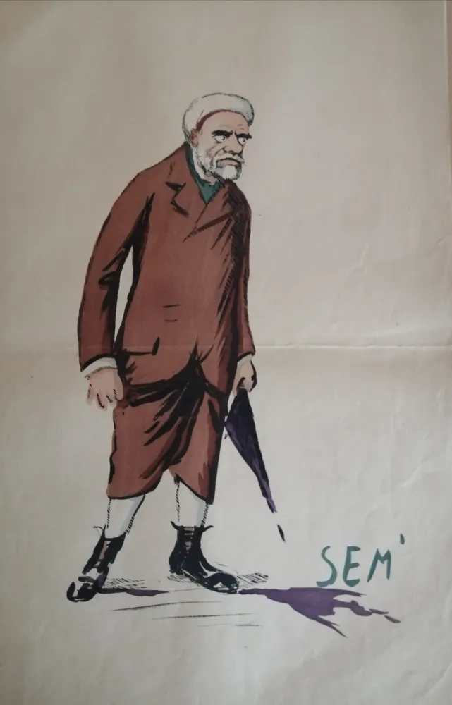 Lithograph Goursat - SEM - Caricature Album Marseillais