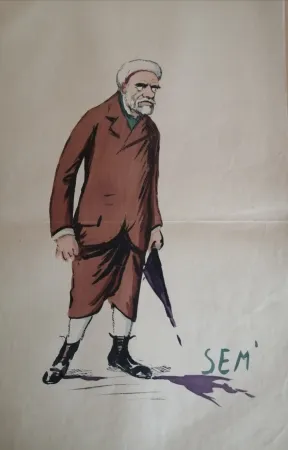 Lithograph Goursat - SEM - Caricature Album Marseillais