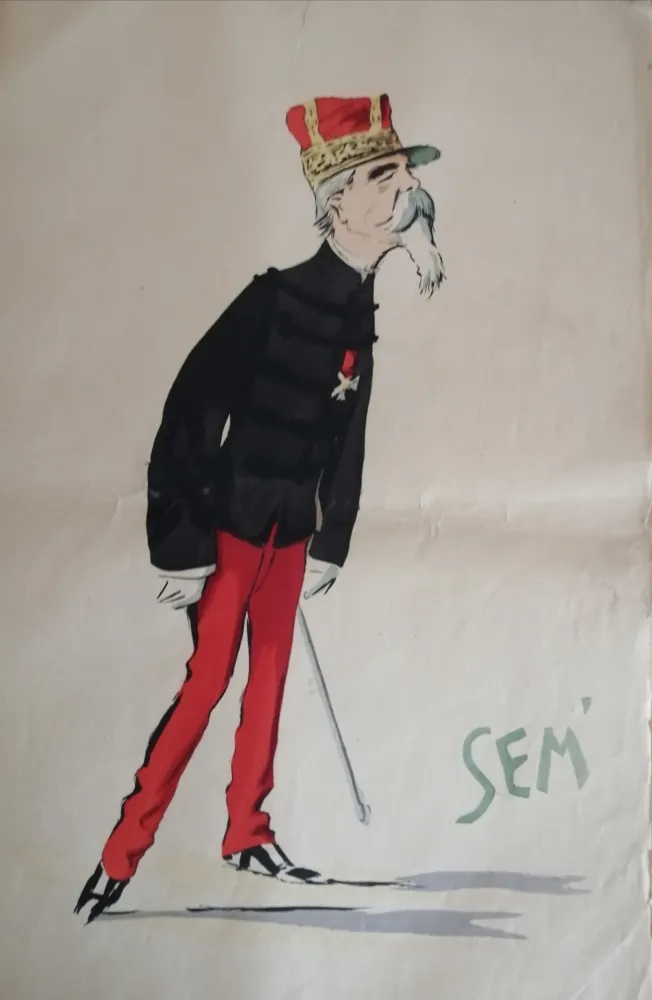 Lithograph Goursat - SEM - Caricature Album Marseillais