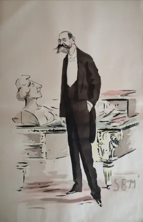 Lithograph Goursat - SEM - Caricature Album Marseillais