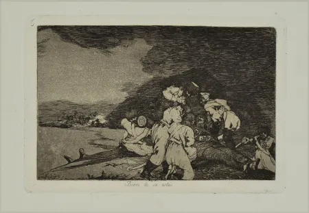 Etching And Aquatint Goya - BIEN TE SE ESTA