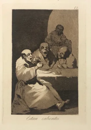 Engraving Goya - Capricho 13. Están calientes