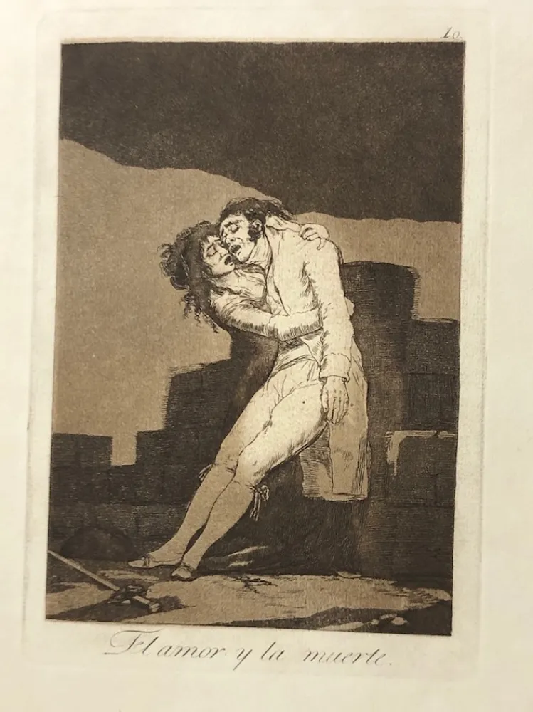 Engraving Goya - Capricho10. El amor y la muerte