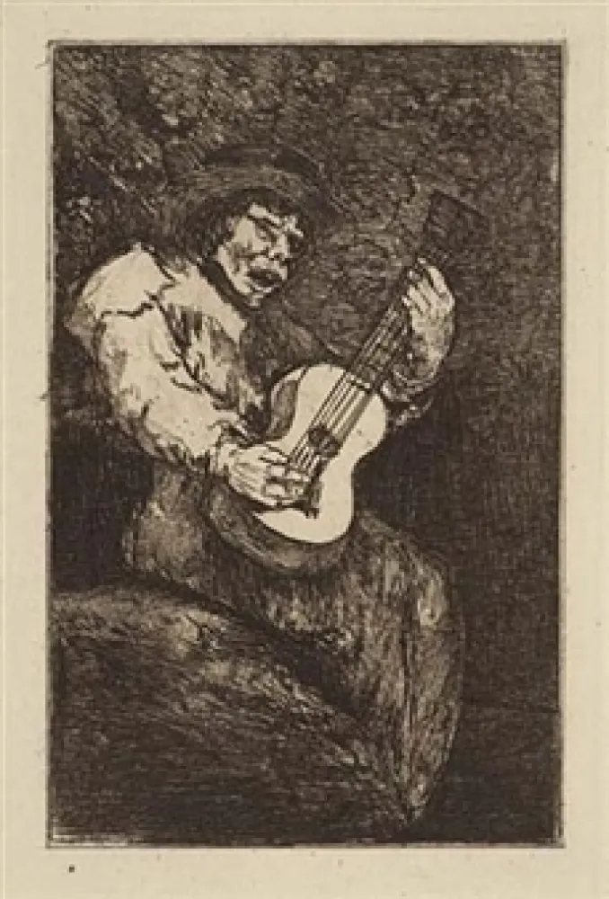 Etching And Aquatint Goya - El cantor ciego / The Blind Singer