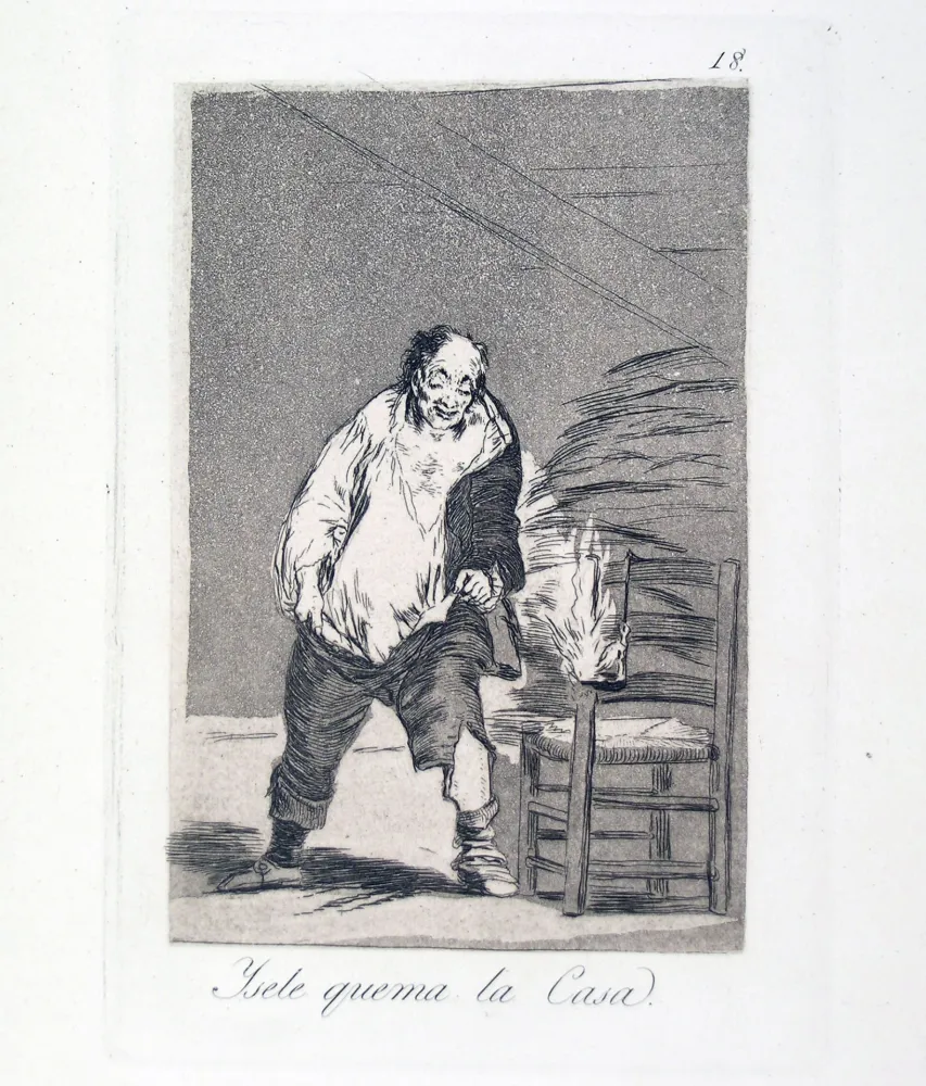 Etching And Aquatint Goya - YSELE QUEMA LA CASA 