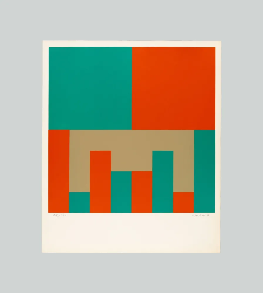 Screenprint Graeser - Grun - Orange konstellation