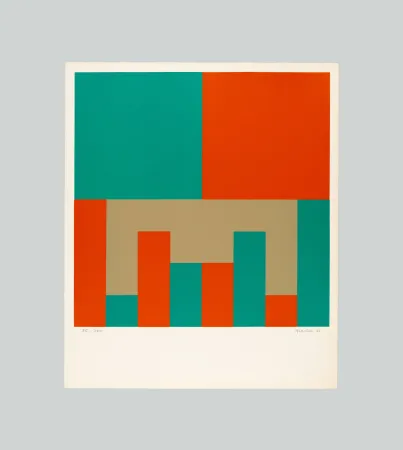 Screenprint Graeser - Grun - Orange konstellation