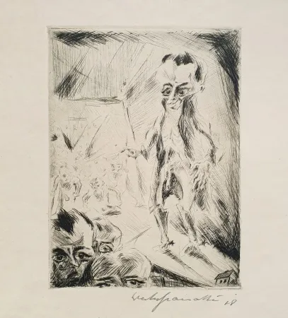 Etching Gramatté - Szene im Café mit den Krüppeln (Scene in the café with the cripples)