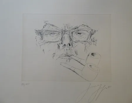 Etching Grass - Doppelter Max. Kopf Max Frisch mit Pfeife