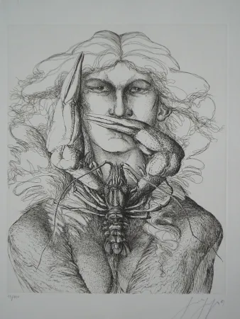 Engraving Grass - Personnage à l'écrevisse