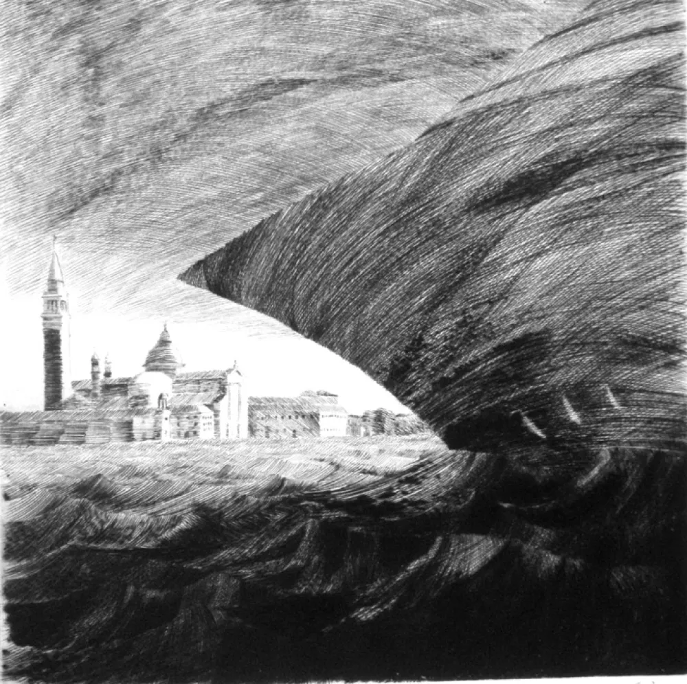 Drypoint Grasselli - Minaccia in laguna 1