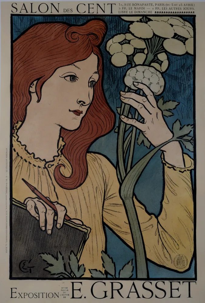 Lithograph Grasset - Salon des Cent / Exposition E. Grasset.