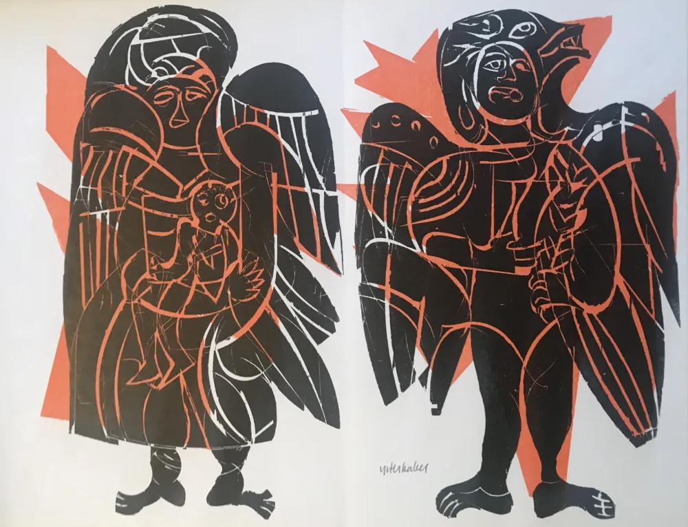 Woodcut Grieshaber - Maria vom helle christlichen Haufen