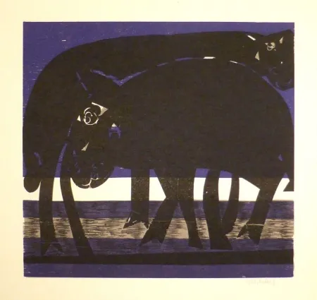 Woodcut Grieshaber - Tiefebene