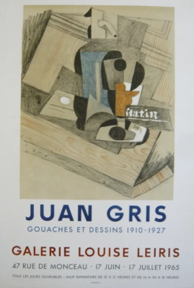 Poster Gris  - Affiche exposition  galerie Louise Leiris
