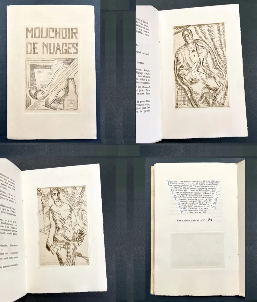 Illustrated Book Gris  - MOUCHOIR DE NUAGES. Avec 9 eaux-fortes originales de Juan Gris (1925)