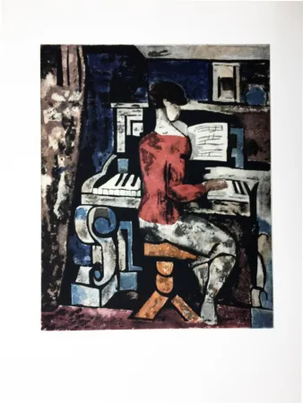 Etching And Aquatint Gromaire - La pianiste