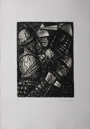 Engraving Gromaire - Le combat, 1958