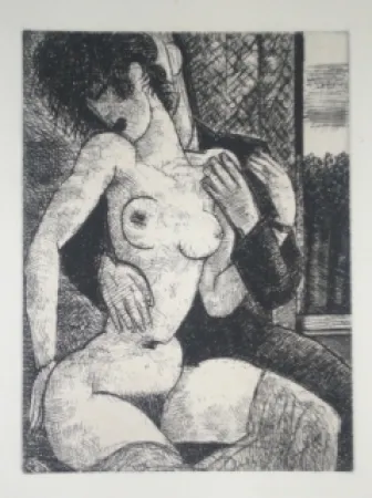 Drypoint Gromaire - Le couple