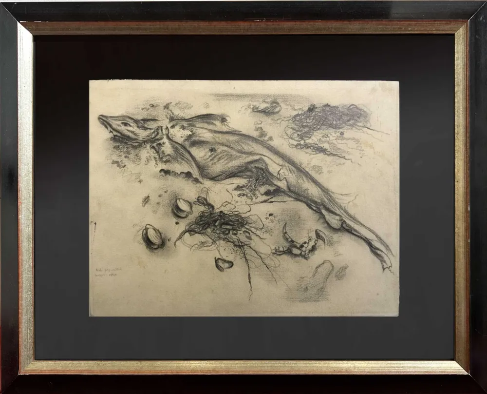 No Technical Grosz - STRANDGUT Original pencil drawing on paper