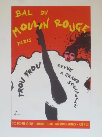 Lithograph Gruau - Frou frou