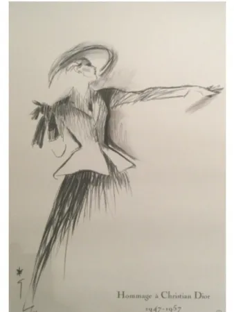 Lithograph Gruau - HOMMAGE A CHRISTIAN DIOR