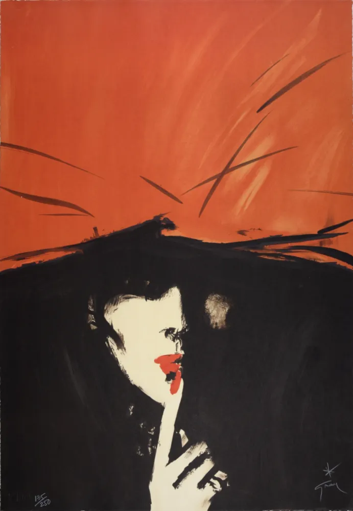 Lithograph Gruau - Le secret, 1987 - Hand-signed!