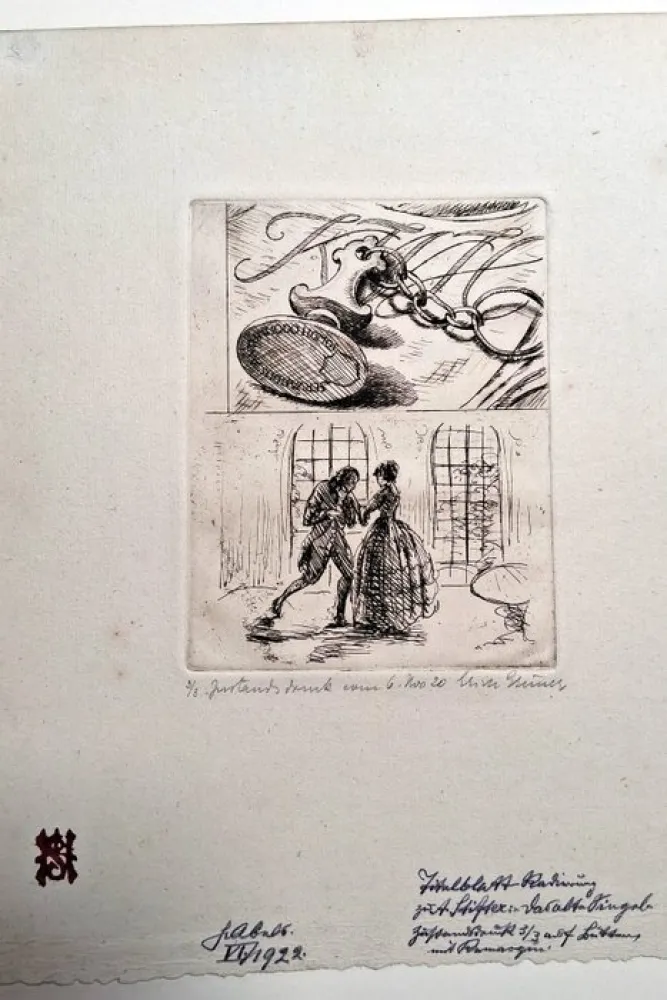 Engraving Gruner - Probedrucke zu Adelbert Stifter 