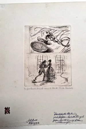 Engraving Gruner - Probedrucke zu Adelbert Stifter 