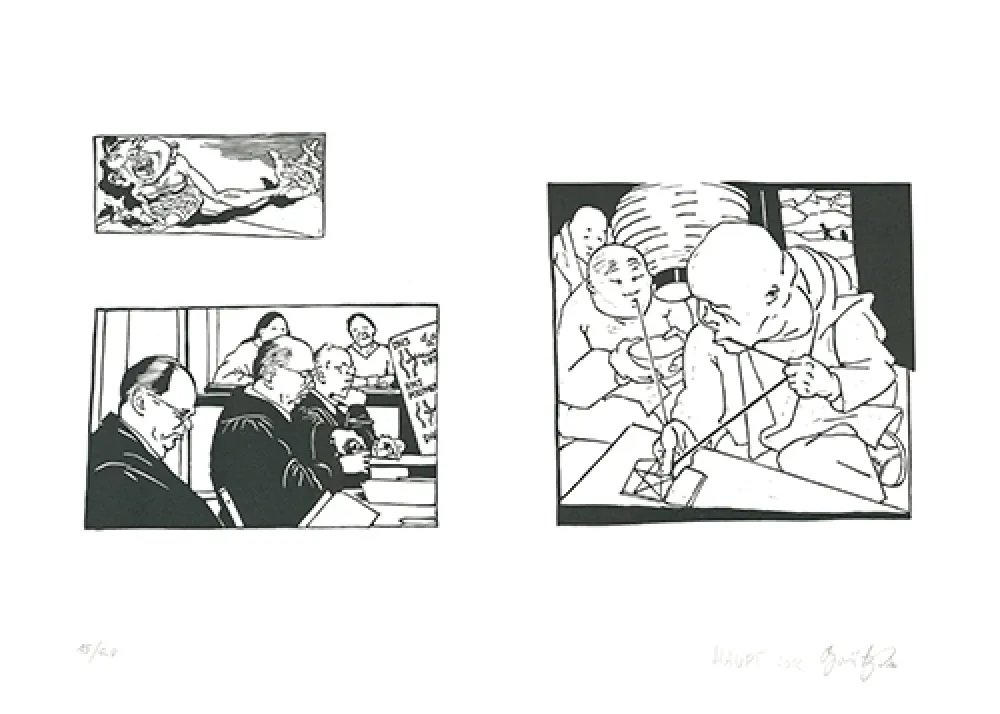 Linocut Grützke - Bilder aus Bongs Stall