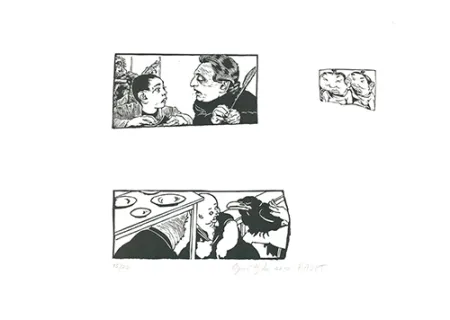 Linocut Grützke - Bilder aus Bongs Stall