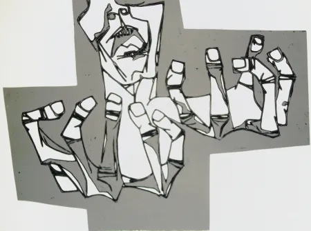 Etching Guayasamin - Las manos de la ira