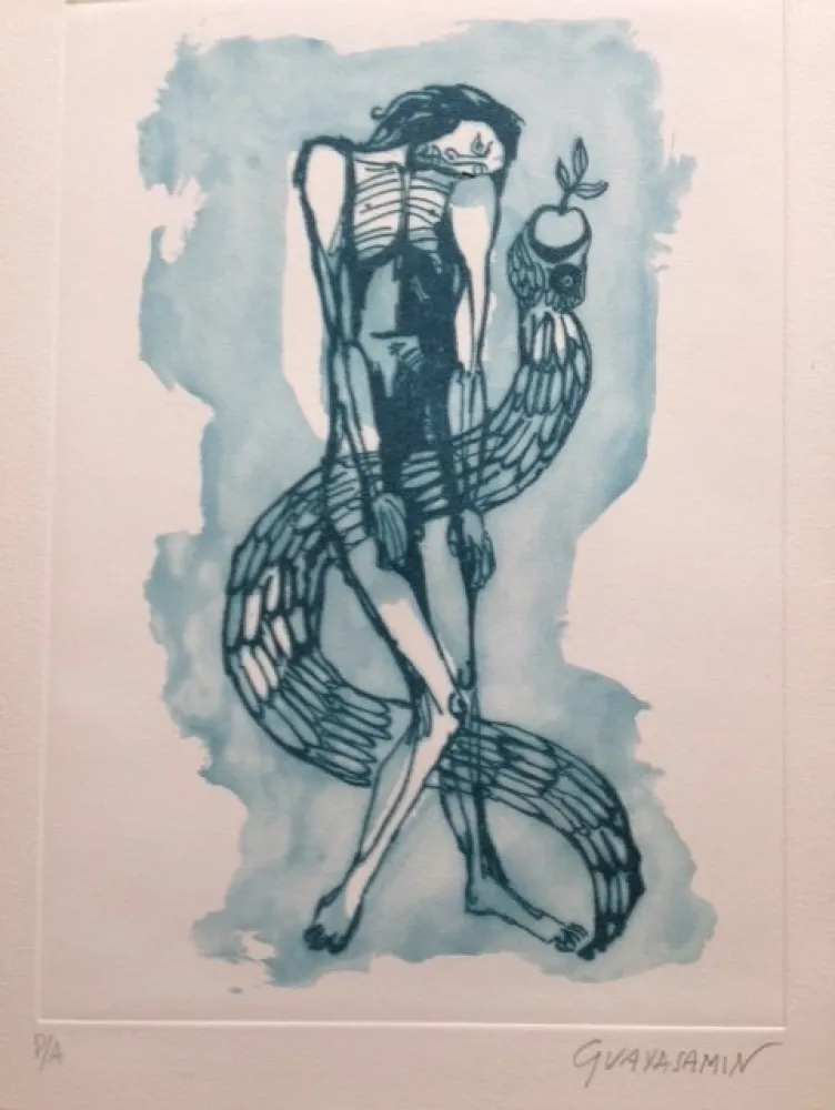 Engraving Guayasamin - Serpiente del Paraíso