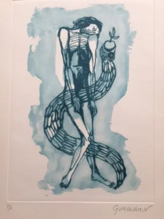 Engraving Guayasamin - Serpiente del Paraíso