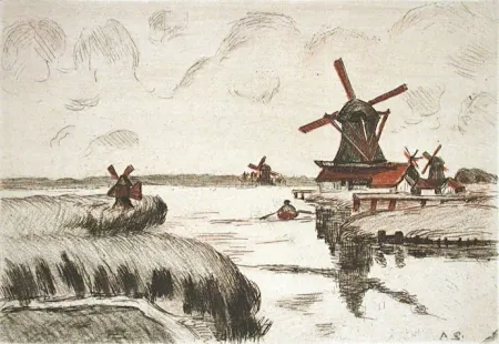 Etching Guillaumin - En Hollande