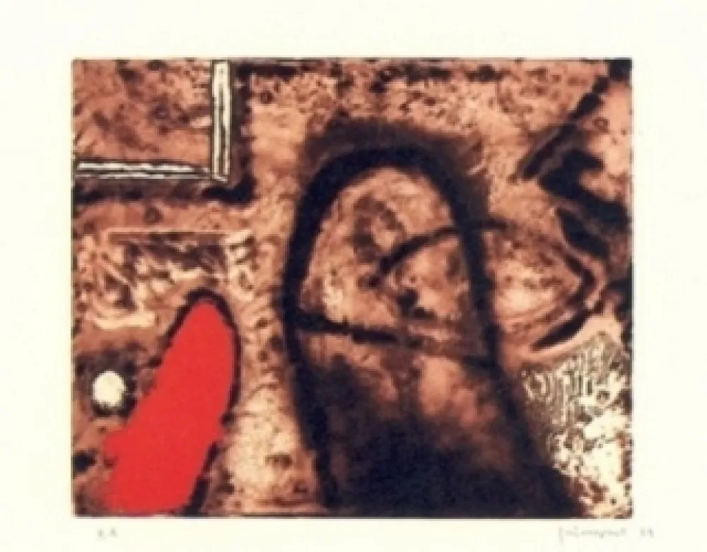 Etching Guinovart - Figura i vermell 